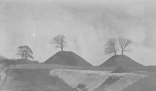 The Three Hills at Bartlow, around 1900.